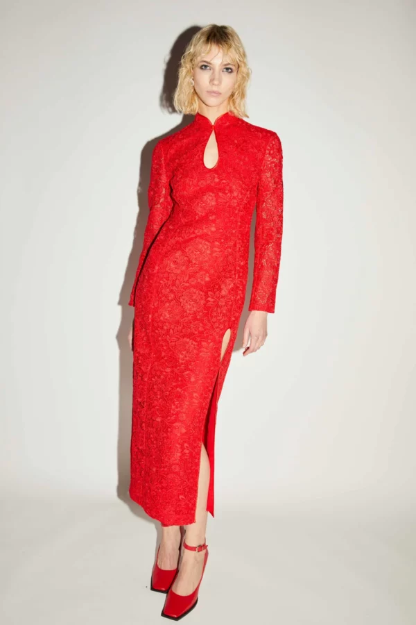 FANG DRESS RED LACE