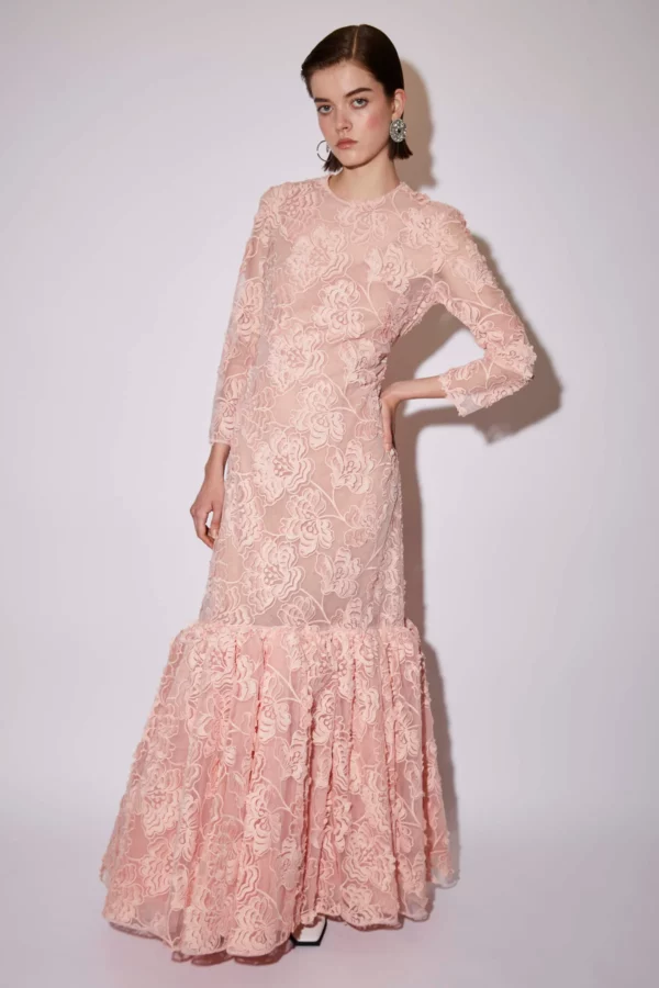 LORELEI GOWN PINK EMBROIDERED TULLE