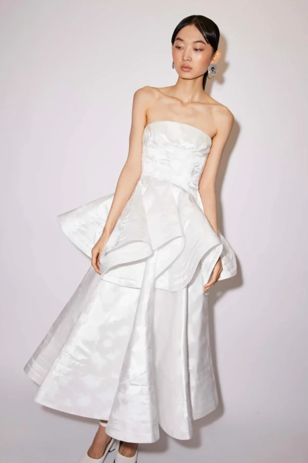 ROSINA DRESS WHITE JAQUARD